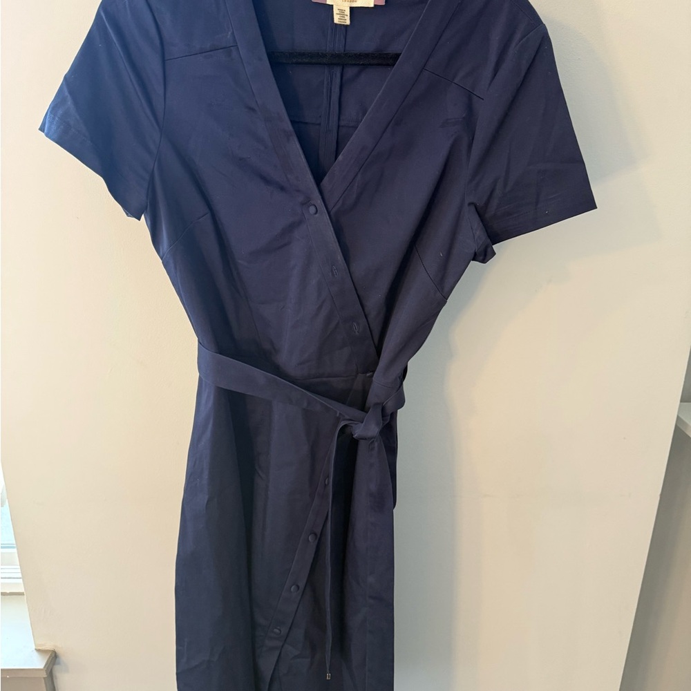 Navy Blue Button-Down Dress